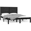 vidaXL Cadre de lit Noir Bois massif 150x200 cm Très grand