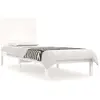 vidaXL Cadre de lit Blanc Bois massif 75x190 cm Petit simple