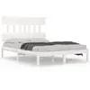 vidaXL Cadre de lit Blanc Bois massif 140x190 cm