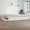 vidaXL Cadre de lit avec tiroirs Blanc 180x200 cm Super King