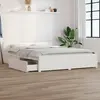 vidaXL Cadre de lit avec tiroirs Blanc 140x200 cm