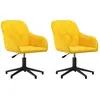 vidaXL Chaises pivotantes à manger lot de 2 Jaune Velours
