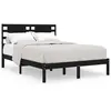 vidaXL Cadre de lit Noir Bois de pin massif 140x190 cm