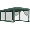 vidaXL Tente de fête avec 4 parois latérales en maille Vert 3x6 m PEHD