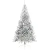 vidaXL Demi sapin de Noël artificiel avec support argenté 240 cm PET