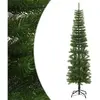 vidaXL Sapin de Noël artificiel mince avec support 210 cm PE