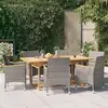 vidaXL Ensemble à manger de jardin 7 pcs avec coussins Gris