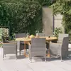 vidaXL Ensemble à manger de jardin 7 pcs avec coussins Gris