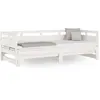 vidaXL Lit coulissant Blanc Bois de pin solide 2x(80x200) cm