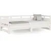 vidaXL Lit coulissant blanc bois de pin massif 2x(90x200) cm