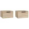 vidaXL Tables de chevet murales 2 pcs Chêne sonoma 34x30x20 cm