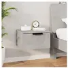 vidaXL Table de chevet murale Gris béton 34x30x20 cm