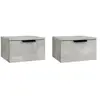 vidaXL Tables de chevet murales 2 pcs Gris béton 34x30x20 cm