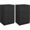 vidaXL Tables de chevet 2 pcs noir 40x36x65 cm