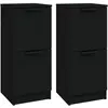 vidaXL Buffets 2 pcs noir 30x30x70 cm bois d'ingénierie