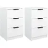 vidaXL Tables de chevet 2 pcs Blanc 40x36x65 cm