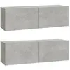 vidaXL Meubles TV 2 pcs Gris béton 100x30x30 cm Bois d'ingénierie