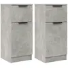 vidaXL Buffets 2 pcs Gris béton 30x30x70 cm Bois d'ingénierie