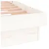 vidaXL Cadre de lit à LED blanc 90x200 cm bois massif