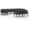 vidaXL Salon de jardin 9 pcs avec coussins Aluminium Anthracite