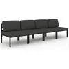 vidaXL Canapé de jardin 4 places avec coussins Aluminium Anthracite