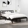 vidaXL Cadre de lit Noir Bois massif 140x190 cm