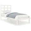 vidaXL Cadre de lit Blanc Bois massif 75x190 cm Petit simple
