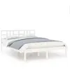vidaXL Cadre de lit Blanc Bois massif 150x200 cm Très grand