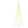 vidaXL Sapin de Noël sur mât de drapeau 108 LED Blanc chaud 180 cm