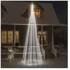 vidaXL Sapin de Noël sur mât de drapeau 732 LED Blanc froid 500 cm
