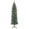 vidaXL Sapin de Noël artificiel mince avec support 210 cm PVC