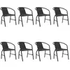 vidaXL Chaises de jardin 8 pcs Rotin plastique et acier 110 kg