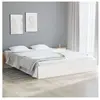 vidaXL Cadre de lit Blanc Bois massif 135x190 cm Double
