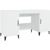 vidaXL Bureau Blanc brillant 140x50x75 cm Bois d'ingénierie