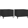 vidaXL Tables basses avec pieds en métal 2 pcs Noir 50x50x40 cm