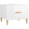 vidaXL Table basse Blanc brillant 50x50x40 cm Bois d'ingénierie