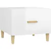 vidaXL Tables basses 2 pcs blanc brillant 50x50x40cm bois d'ingénierie