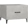 vidaXL Table basse avec pieds en métal Gris béton 50x50x40 cm