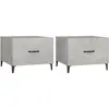 vidaXL Tables basses avec pieds en métal 2 pcs Gris béton 50x50x40 cm