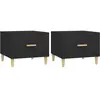 vidaXL Tables basses 2 pcs noir 50x50x40 cm bois d'ingénierie