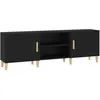 vidaXL Meuble TV Noir 150x30x50 cm Bois d'ingénierie