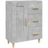 vidaXL Buffet Gris béton 69,5x34x90 cm Bois d'ingénierie