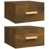 vidaXL Tables de chevet murales 2 pcs chêne fumé 35x35x20 cm