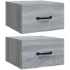 vidaXL Tables de chevet murales 2 pcs Sonoma gris 35x35x20 cm