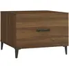 vidaXL Table basse avec pieds en métal Chêne marron 50x50x40 cm