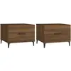vidaXL Tables basses avec pieds en métal 2 pcs Chêne marron 50x50x40cm