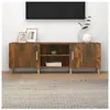 vidaXL Meuble TV Chêne fumé 150x30x50 cm Bois d'ingénierie