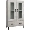 vidaXL Buffet Gris béton 70x31x115 cm Bois d'ingénierie