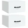vidaXL Tables de chevet murales 2 pcs blanc 35x35x20 cm