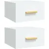 vidaXL Tables de chevet murales 2 pcs blanc 35x35x20 cm